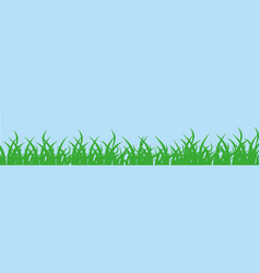 Green Grass On Blue Background