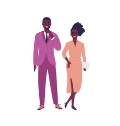 Modern Young Dark Skin Couple Wearing Formal