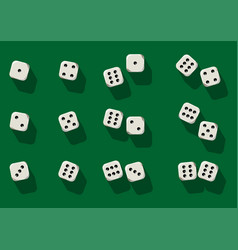 Top View White Dice Casino Dice On Green