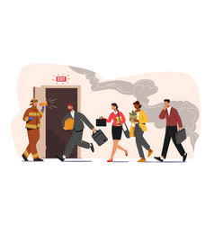 Hazard at workplace fireman with megaphone Vector Image