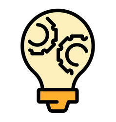 Gear Smart Lightbulb Icon Flat