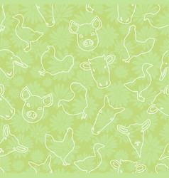 Cute Farm Animal Green Pattern Design