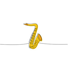 Saxophone One Line Colored Continuous Drawing