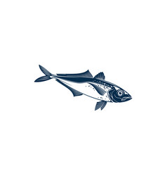 Bluefish Mascot Isolated Mackerel Tuna Fish Icon