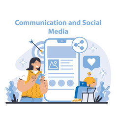 Communication And Social Media Concept Flat