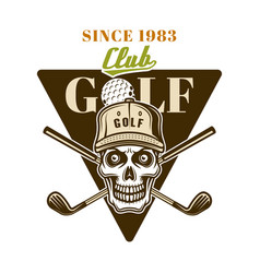 Golf Emblem Badge Label Logo With Skull