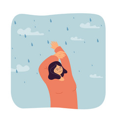 Happy Woman Enjoying Rain