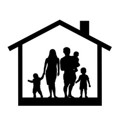 Large Family House Silhouette