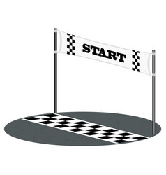 Race Line With Start Banner Isolated