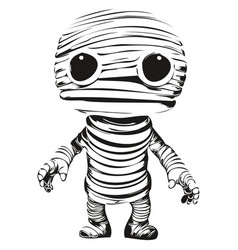 Detailed Black And White Mummy Artwork