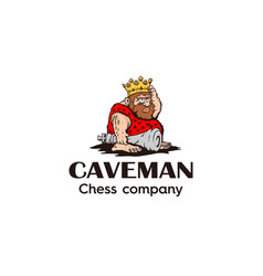 Funny King Cave Man Logo