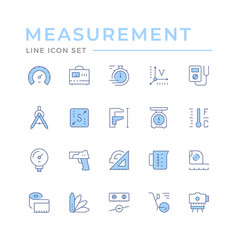 Set Color Line Icons Of Measurement