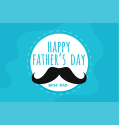 Flat Blue Happy Fathers Day Greeting Design