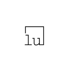 Lu Lowercase Ocean Retro Initial Logo Best