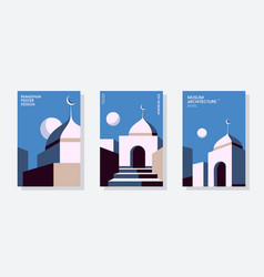 Minimal Mosque Architecture Poster Set Collection