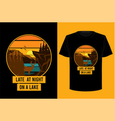 Late At Night On A Lake Retro Vintage T Shirt