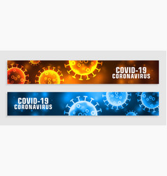 Novel Covid19 Coronavirus Banner In Two Colors