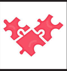 Pink Jigsaw Puzzle Pieces Heart Icon