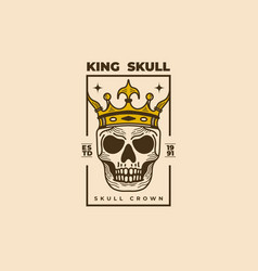 Vintage Art Of A Skull Wearing Crown