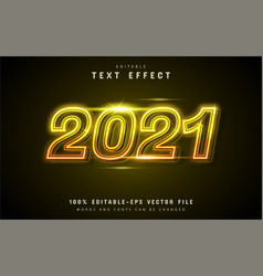 2021 Text Effect Yellow Neon