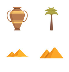 Ancient Vase And Desert Icons Set