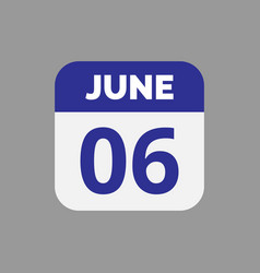 June 6 Calendar Date Icon