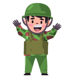 Kids Wearing Camouflage Army Soldier Military With