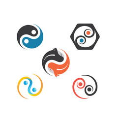 Yin Yang Koi Fish Concept Design Icon