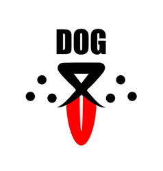 Dog With Red Tongue Logo Cute Happy Pet