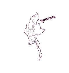 Hand Drawn Doodle Map Of Myanmar