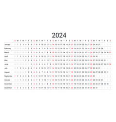 Linear Calendar For 2024 Year Yearly Calender