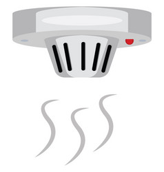 Grey Smoke Alarm On A White Background