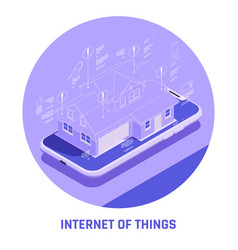 Iot Isometric Colored Composition