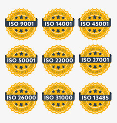 Set Of Iso Certification Stamp And Labels