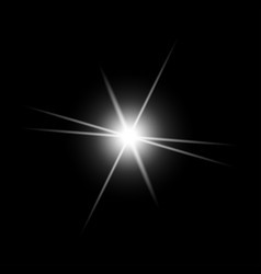 White Flare Glare Light On Black Background Design