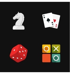 Four Flat Game Icons