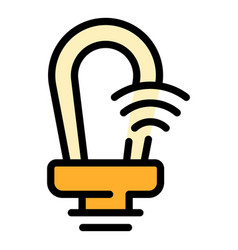 Power Smart Lightbulb Icon Flat