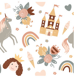 Princess Seamless Pattern In Scandinavian Style