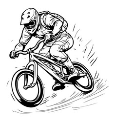 A Biker On Mountain Bike In Action