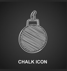 Chalk Bomb Ready To Explode Icon Isolated On Black