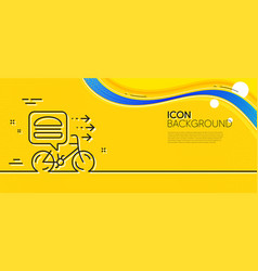 Food Delivery Line Icon Bike Courier Sign