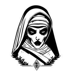 Halloween The Nun Scary Sketch Hand Draw