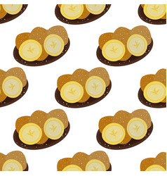 Seamless Pattern Of Asian Food Dessert Banana