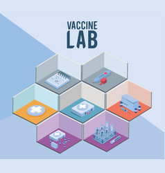 Vaccine Lab Isometric Icons