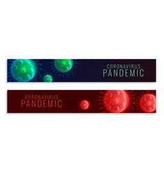 Coronavirus Pandemic Wide Banners Set In Two