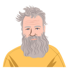 Flat Old Man With Long Beard