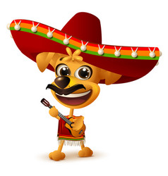 Mexican Dog In Sombrero Plays Guitar