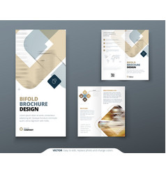 Bi Fold Brochure Design Biege Template For