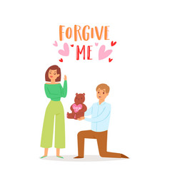 Forgive Me Concept With Young Couple Angry Woman