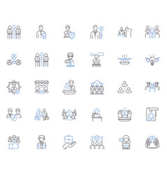 Governance Line Icons Collection Leadership